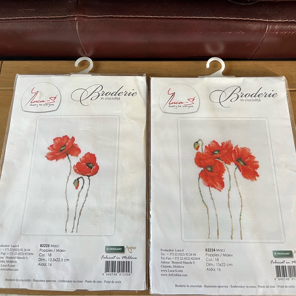 Counted cross stitch kits Poppies. New and unopened.